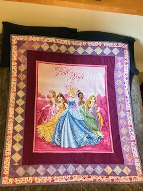 Handmade Disney Princess Quilt Throw Lap Quilt